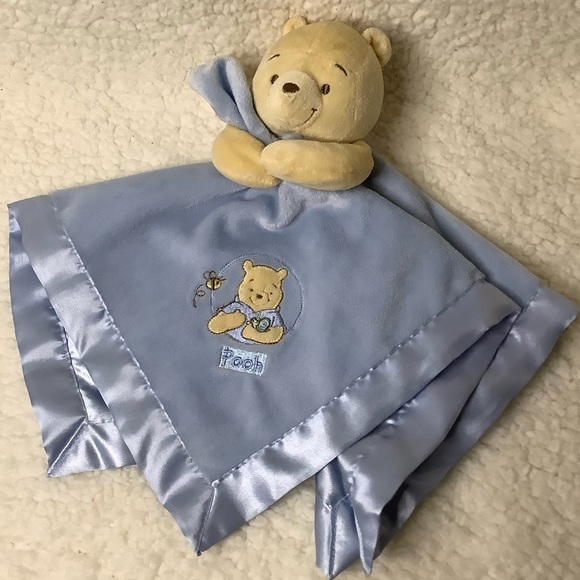 Disney Baby Winnie the Pooh Rattle Lovey Security Blanket Plush Snuggle Animal - Picture 3 of 7